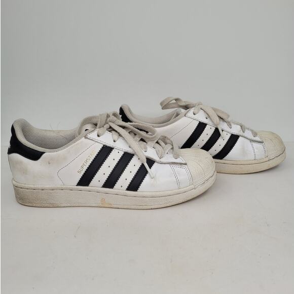 Adidas Superstar White Black Striped C77154 Low Top Sneaker Mens Shoe‎ Size 5.5 main image 8